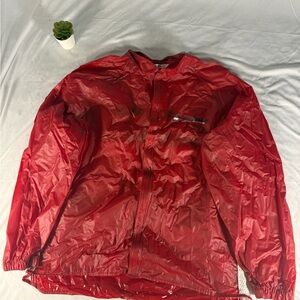 Tommy Hilfiger Athletics 90s Rain PVC Coat Jacket Size XL Red